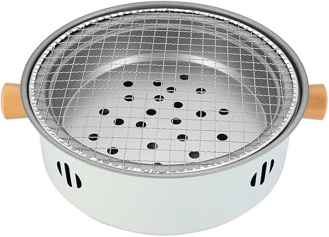 Portable Charcoal Grill – Small Round Tabletop BBQ Grill – Ideal for Patio, Balcony and Outdoor Picnics