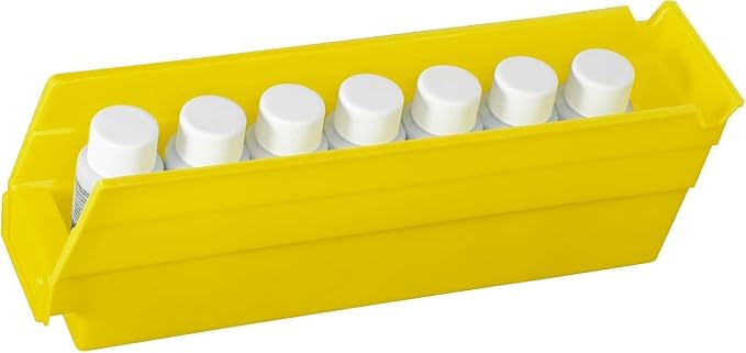 Akro-Mils 30110 Heavy Duty Plastic Shelf Bins, 12"x 3"x 4", Yellow, 24-Pack | Heavy Duty Nesting Storage Bins for Garage, Closet, Refrigerator, Kitchen, Cabinet, Drawer Organization, Pantry Organization