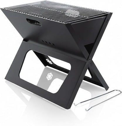 PICNIC TIME X-Grill 2.0 Portable Grill, Camping Charcoal BBQ for Tailgating, (Black)