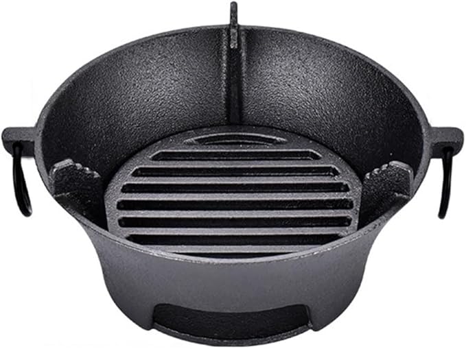 Cast Iron Charcoal Grill, Portable Korean Cooktop Japanese Barbecue Grill Oven Heavy Duty Camping Barbecue Tool BBQ Charcoal Stove(19.5cm)