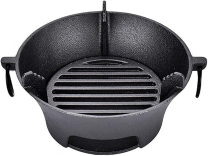 Cast Iron Charcoal Grill, Portable Korean Cooktop Japanese Barbecue Grill Oven Heavy Duty Camping Barbecue Tool BBQ Charcoal Stove(19.5cm)