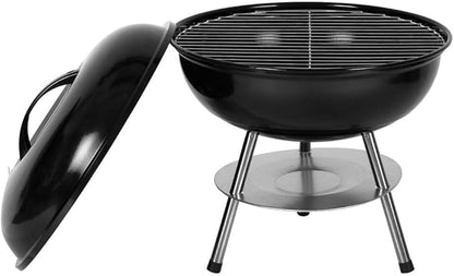Charcoal Grill, 14-inch Outdoor Portable Charcoal Grill for Camping Patio Backyard Picnic (Black)