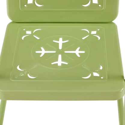 Crosley Furniture Azalea 2-Piece Outdoor Chair Set, Vintage Retro Metal Patio Chairs for Dining, Porch, Deck, Key Lime Gloss
