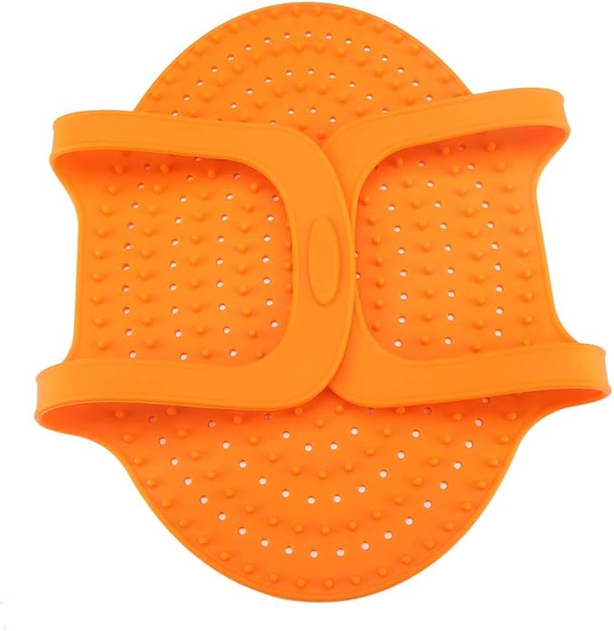 Heat Resistant Turkey Lifter, Silicone Roasting Rack Non Stick, Food Grade Silicone Non Stick Turkey Lifter with Anti Scald Feature Turkey Lifter for Roasts (Orange)