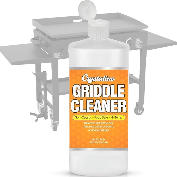 Flat Top Grill Cleaner (32 Fl Oz), Removes Grease, Rust, Fats, Carbon, and Calcium, Griddle Cleaning Kit, Use on Stainless Steel as Wolf Blackstone Griddle Cleaner for Flat Top Degreaser