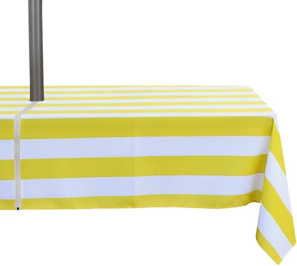 EHouseHome Outdoor Indoor 60x84 inch Rectangle Tablecloth with Umbrella Hole and Zipper, Waterproof Patio Cloths, Spring/Summer Table Covers for Backyard Circular Table/BBQs/Picnic
