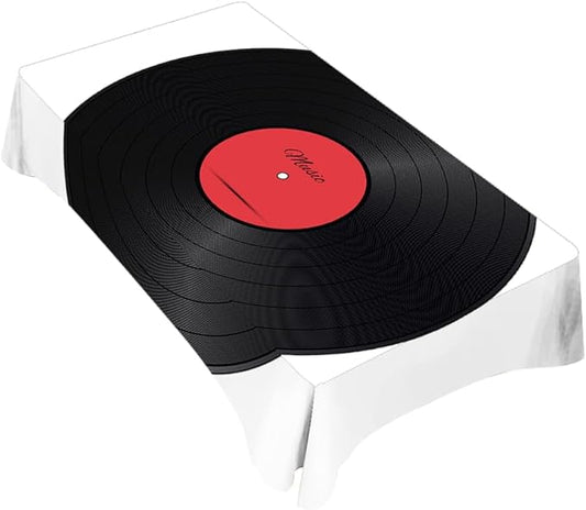 TKS MITLAN Vinyl Record Tablecloth 60x84 Inch Rectangular Music Disk Modern Classic Oblong Table Cloth Kitchen Table Decorations for Home Dinner Party
