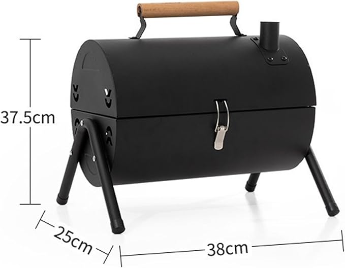 Barbecue Charcoal Grill Portable Double Side Charcoal Grill Outdoor Tabletop Barbecue Grill BBQ Grill for Cooking Charcoal BBQ Grill(Black)
