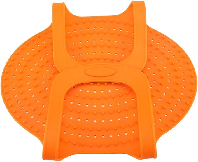 Heat Resistant Turkey Lifter, Silicone Roasting Rack Non Stick, Food Grade Silicone Non Stick Turkey Lifter with Anti Scald Feature Turkey Lifter for Roasts (Orange)