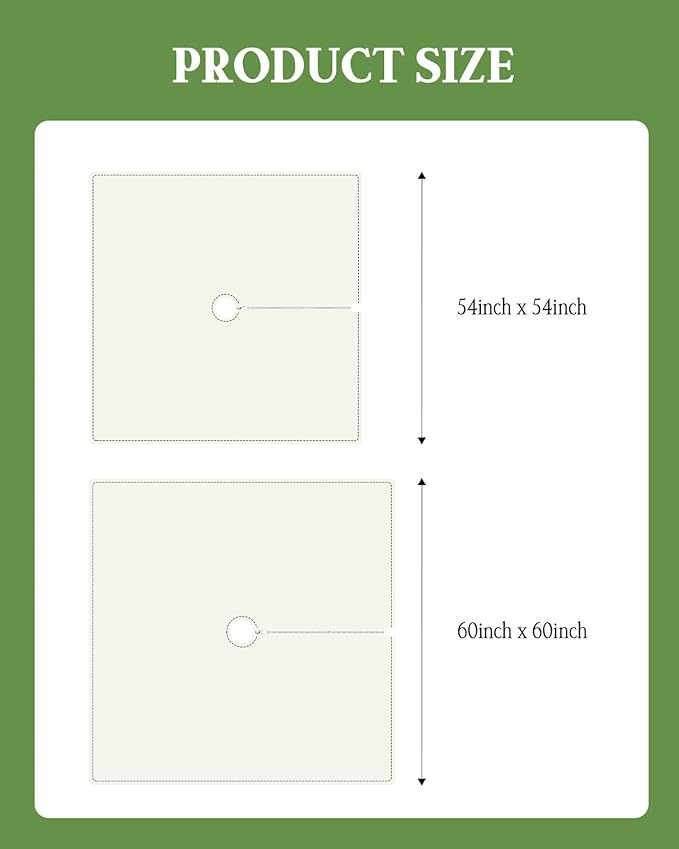 QueenKer Outdoor Tablecloth with Umbrella Hole, Farmhouse Teal White Stripe Square Tables Waterproof Tabletop Collection for Patio, Garden, Picnic, Camping, Dining 54 x 54 inch