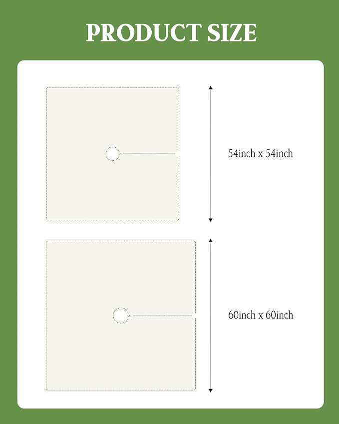 QueenKer Outdoor Tablecloth with Umbrella Hole, Minimalist Lines Leaves Flowers Blue Square Tables Waterproof Tabletop Collection for Patio, Garden, Picnic, Camping, Dining 60 x 60 inch