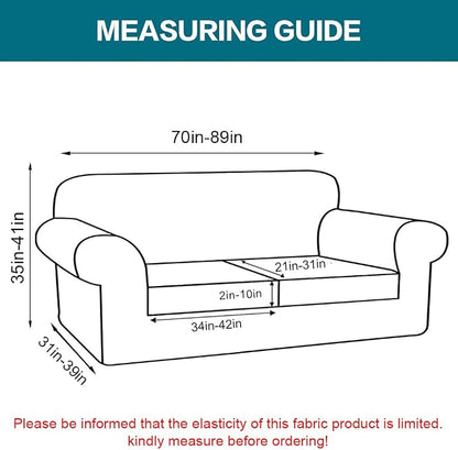Turquoize 3 Piece Sofa Covers for 2 Cushion Couch Sofa Slipcover Soft Couch Cover for Dogs-Washable Sofa Furniture Covers with 2 Individual Cushion Covers (2 Cushion Sofa,Biscotti Beige)