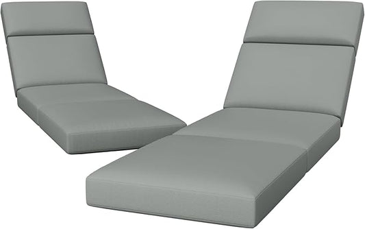 2 Pcs Chaise Lounge Cushions Outdoor, 72 x 21 x 4 Inch Lounge Chair Cushions for Outdoor Furniture - Waterproof Lounge Patio Replacement Cushion, 4In Fade-Resistant ThickPatio Chaise Lounge Cushion