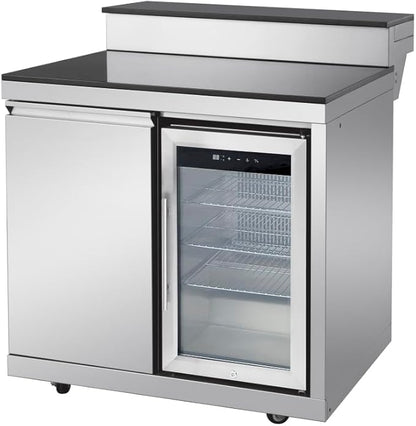 6-Burner 99000 BTU Stainless Steel Outdoor Kitchen Island Grill with Sink, Storage Cabinet, Refrigerator and Three-Tier Corner Cabinet