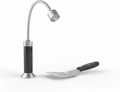 Black Bbq Grill Light With 9 Leds, Flexible 360° Gooseneck, Attachment Base, For Grilling Repairing Camping, Includes Case, Portable, 7.1 X 4.7 X 1.8 In