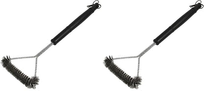 Chef Craft Select BBQ Grill Brush, 18 Inch, Stainless Steel/Black (Pack of 2)