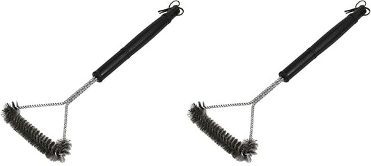 Chef Craft Select BBQ Grill Brush, 18 Inch, Stainless Steel/Black (Pack of 2)