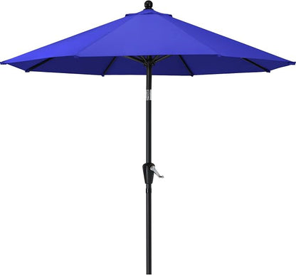 MASTERCANOPY 10ft Patio Umbrella with Tilt & Crank, Blue | 8 sturdy ribs;UV/water resistant;Vent;easy setup;for garden/deck/backyard/pool