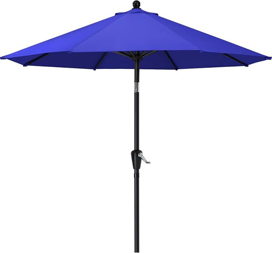 MASTERCANOPY 10ft Patio Umbrella with Tilt & Crank, Blue | 8 sturdy ribs;UV/water resistant;Vent;easy setup;for garden/deck/backyard/pool