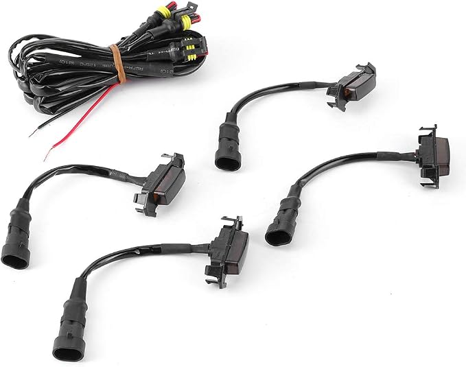 Grille Lights, 4pcs 12V Car LED Grille Light High Brightness Accessory Fit for Toyota 2016‑2020 (black shell yellow light)