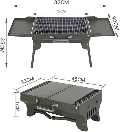 Portable Charcoal Grill for Camping BBQ Grills Outdoor Barbecue Grill Foldable Multifunctional Picnic Desktop Barbecue Rack for 3-8 People,A-1