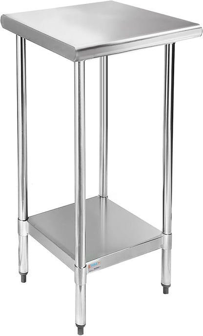 STABLEINK Stainless Steel Small Table with Undershelf 18x24 Inches for Prep | NSF Certified Heavy Duty Metal Work Table Workbench for Commercial Kitchen Restaurant Hotel Laundry Garage Chef Homemaker