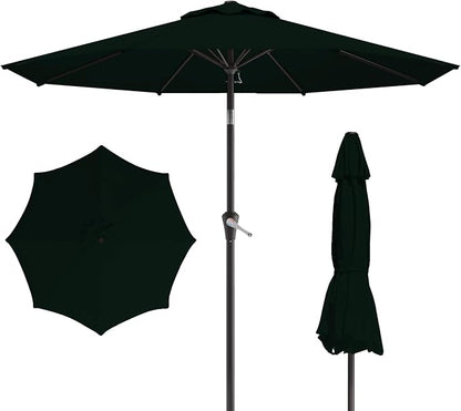 10FT Patio Umbrella, Outdoor Umbrella with Push Button Tilt and Crank, 8 Sturdy Ribs, UV Protection & Waterproof Market Umbrella for Pool, Backyard, Beach,Deck