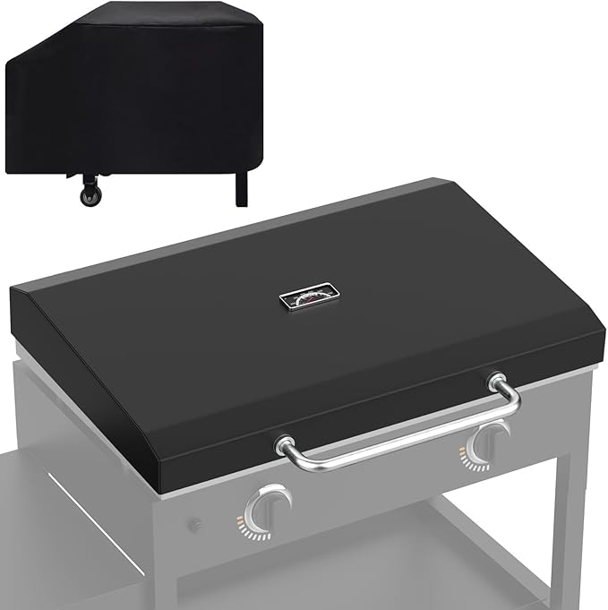Upgraded Griddle Hinged Lid for 28" Blackstone 1517, 1853, 1605, 1803, 1839, 1856, 1885, 1924, 1983, 2094, 2137, 2145, Hard Cover with Thermometer and Cover for Blackstone 28 Inch Griddle Accessories