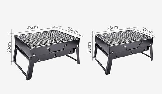 IRYZE Portable Charcoal Grill Charcoal BBQ Grill Stainless Steel BBQ Foldable Portable Outdoor Cooking Camping Hiking Picnic BBQ Grill for Outdoor (Color : Black, Size : 43x29x23cm)