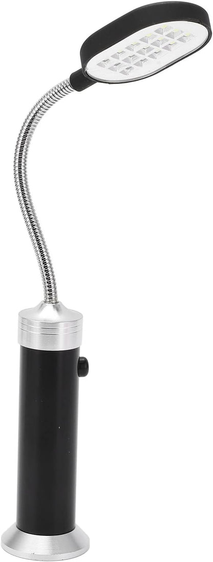 Magnetic Gooseneck Lamp, 360 Adjustable High Brightness LED Work Light with Weather Base for Fishing BBQ Camping (Black)