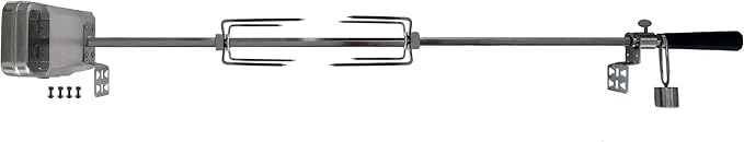 OneGrill Universal Grill Rotisserie Kit -37” x 1/2” with Chrome Cordless Motor (Grills Up to 29" Wide) NOT for Weber