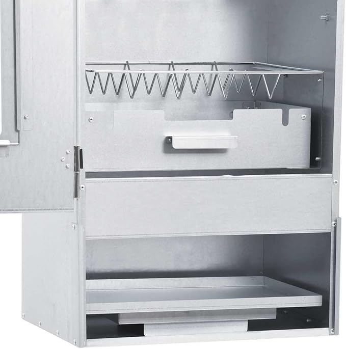 Vertical BBQ Smoker Grill with Viewing Window, Outdoor Meat Smokehouse for Fish and Sausages, Includes 2.2 lb Wood Chips and 12 Hooks, 17.5 x 11.4 x 32.7 Inches