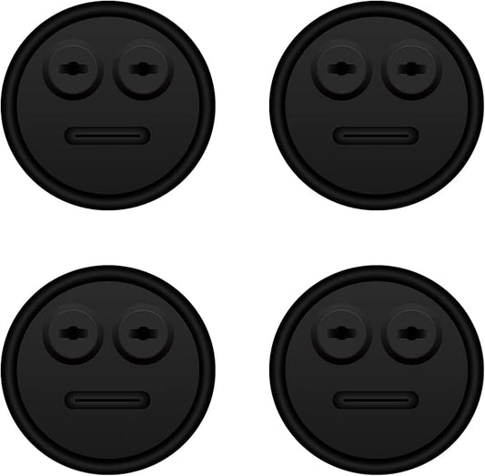 4-Pack Temp Probe Grommet for BBQ Grills, Replacement for Weber 85037 Smokey Mountain Accessories, and Other Smoker Grills Thermometer Probe Port (Black)
