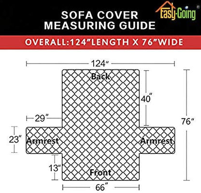 Easy-Going Reversible Couch Cover, 3 Cushion Sofa, Large, Light Gray/Ivory | Machine Washable Slipcover For Dogs, Water Resistant Furniture Mat For Living Room, Non-Slip Sofa Cover, Pet Friendly