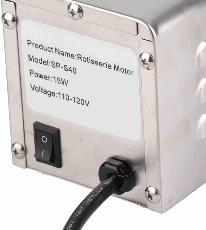 30kg Outdoor Rotisserie Kit Stainless Steel BBQ Rotisserie Motor Electric Roaster Barbecue Motor Roast Meat Grill (3-4RPM)