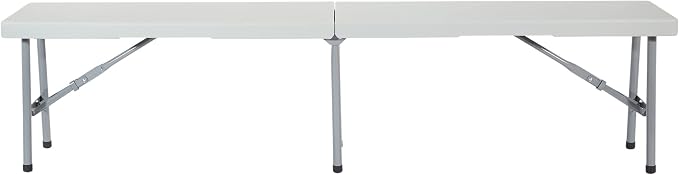 Office Star Resin Furniture for Indoor or Outdoor Use, Single, Fold in Half 6 Foot Bench