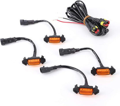 4pcs 12V Car LED Grille Light for 2016-2020 - High Brightness Accessory (Yellow Shell Yellow Light)