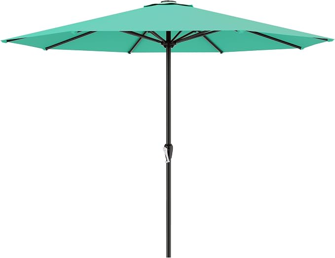 AreShark 12 FT Patio Umbrella for Outdoor, Outdoor Table Umbrella with Crank, Outdoor Patio Umbrellas with 8 Sturdy Ribs, Patio Umbrellas for Market, Garden, Pool (Aqua Sky)