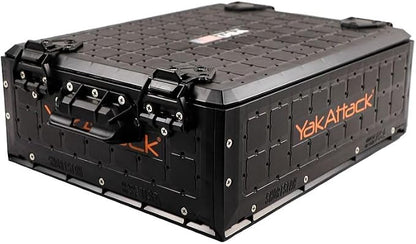 YakAttack ShortStak Solo Storage Box - Size & Color Options | Standalone Low-Profile Crate with Lid, Hinges & Latches | GridLoc Mounting Panels | Slider Feet for Under-Seat Use | Made in USA