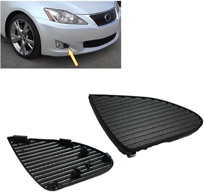 Front Grille Grill Frame 2pcs Front Fog Light Lamp Cover Black Cap Trim for is IS250 IS350 2009 2010 2011