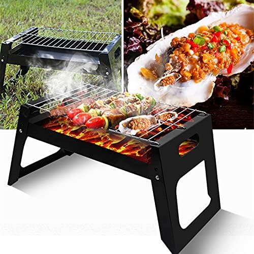 Portable Charcoal Grill for Camping BBQ Grills, Outdoor Barbecue Grill 2-5 People, Quick-Install Folding Steel Stove for Skewers DIY Grilling,A-1