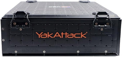 YakAttack ShortStak Solo Storage Box - Size & Color Options | Standalone Low-Profile Crate with Lid, Hinges & Latches | GridLoc Mounting Panels | Slider Feet for Under-Seat Use | Made in USA