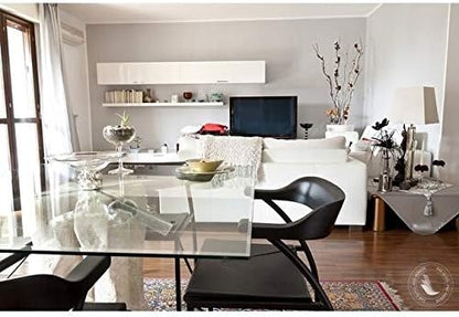 Fab Glass and Mirror 18" Inch Square 1/2" Thick Tempered Radius Corners Beveled Edge Polish Glass Table Top, Clear