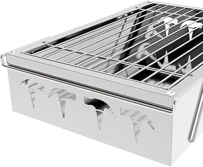 Barbecue Charcoal Grill Barbecue Grill with Strip Grill, Fashion Novel Barbecue Shelf, Barbecue Stove for Outdoor Cooking Camping Beach Traveling Small Folding Tabletop Grill