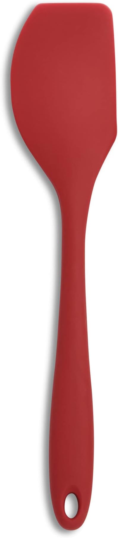 Mrs. Anderson’s Baking Silicone Scraper Spatula, Flexible And Nonstick, One-Piece Design, Red, For Mixing, Folding, Scraping, Baking, And Cooking