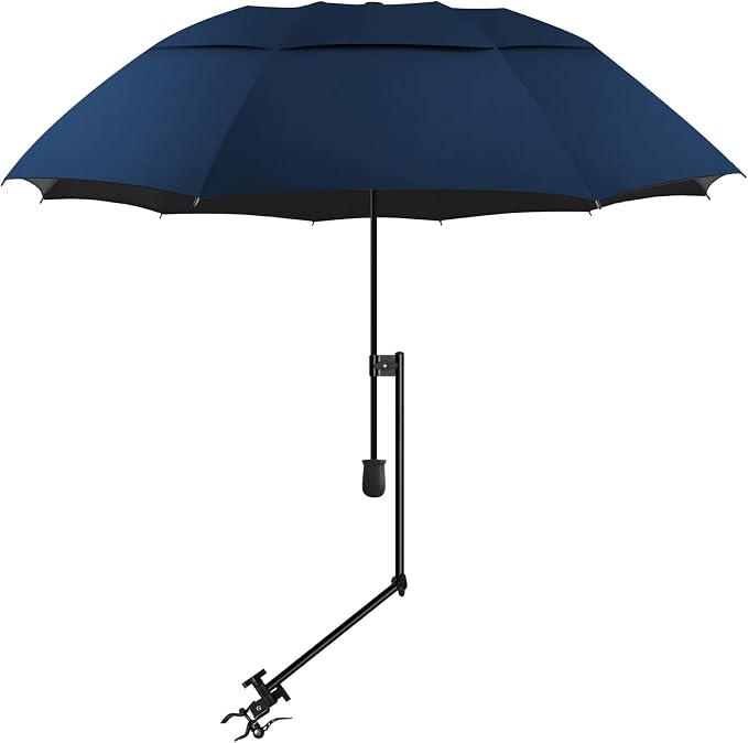 XLINGZA UPF 50+ Beach Umbrella with Adjustable Universal Clamp