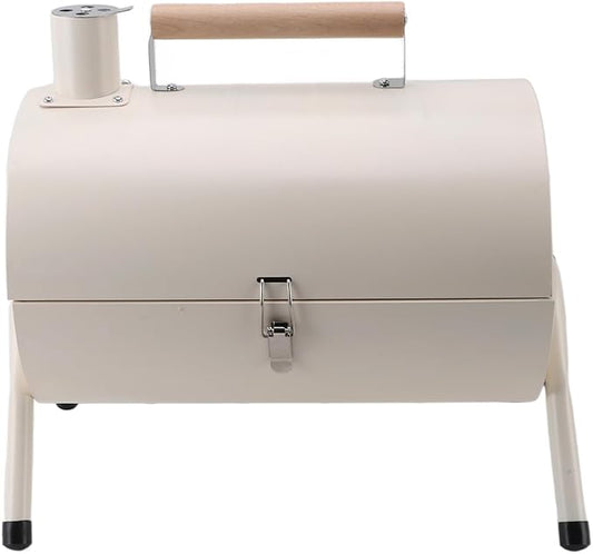Duplex Grill, Villa Patio Grill Outdoor Camping Picnic Charcoal Braised Grill Home Smokeless Barbecue Large Duplex American Bbq(White (With Baking Sheet))