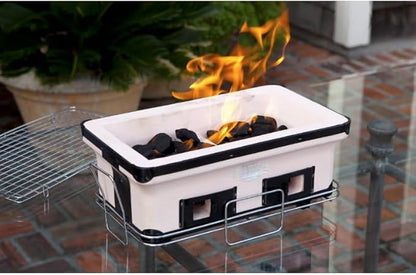 Portable Charcoal Grill for Camping BBQ Grills Outdoor Barbecue Grill Camping Grill with 157 Sq In Cooking Area,LightGrey-D