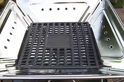 CAMPINGMOON Cast Iron Coal Bed Charcoal Fire Grate 6.89x6.89-inch T-175
