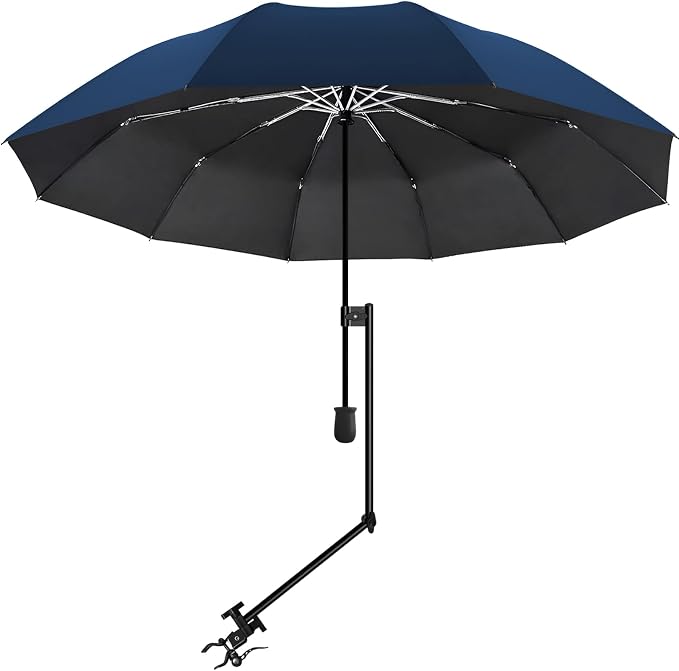 UPF 50+ Beach Umbrella with Adjustable Universal Clamp
